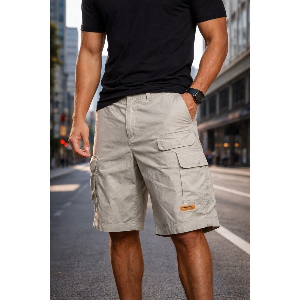 AKADEMIKS Research Cargo Shorts XL Pebble Utility Nylon Y2K Streetwear -1597